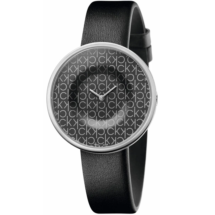 Дамски ръчен часовник с кварцов механизъм - корпус от Стомана - Естествена кожа - цвят Черен Черен