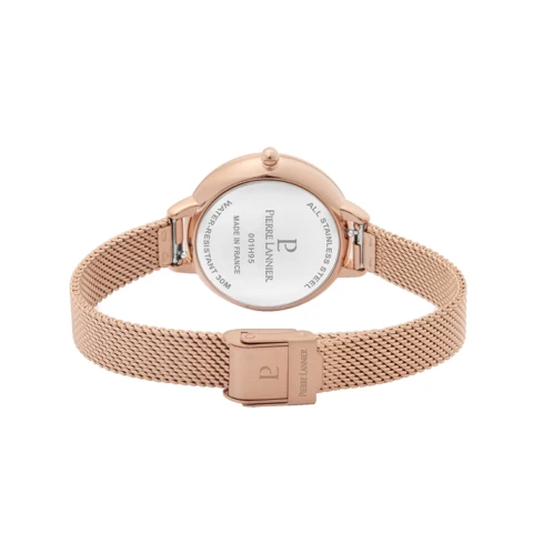 Дамски ръчен часовник с кварцов механизъм - корпус от Стомана - Меш - цвят Розов Розово Злато