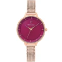 Дамски ръчен часовник с кварцов механизъм - корпус от Стомана - Меш - цвят Розов Розово Злато