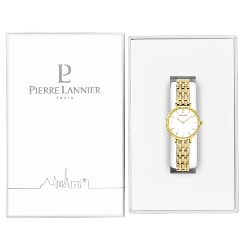 Дамски ръчен часовник с кварцов механизъм - корпус от Стомана - Стоманена верижка - цвят Бял Злато