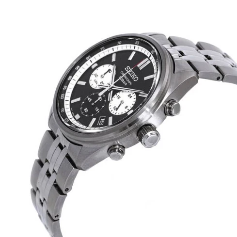 Мъжки ръчен часовник с кварцов механизъм - корпус от Стомана - Стоманена верижка - цвят Черен