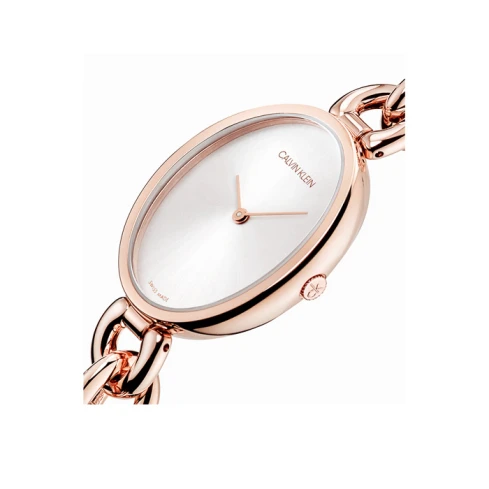 Дамски ръчен часовник с кварцов механизъм - корпус от Стомана - Стоманена верижка - цвят Сребрист Розово Злато