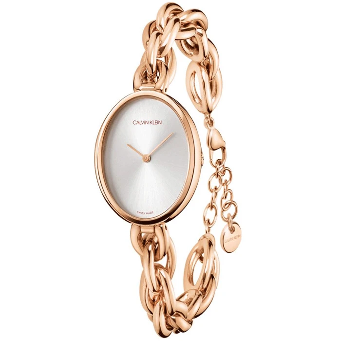 Дамски ръчен часовник с кварцов механизъм - корпус от Стомана - Стоманена верижка - цвят Сребрист Розово Злато