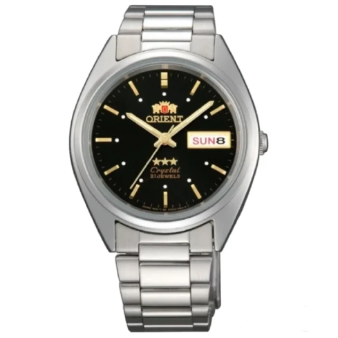 Orient FAB00005B Classic - Мъжки ръчен часовник с автоматичен механизъм - корпус от Стомана - Стоманена верижка - цвят Черен Сив