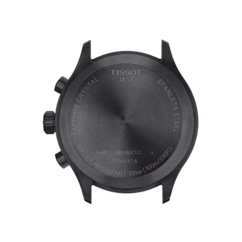 Tissot T116.617.36.052.02 Chrono XL - Мъжки ръчен часовник с кварцов механизъм - корпус от Стомана - Естествена кожа - цвят Черен Черен