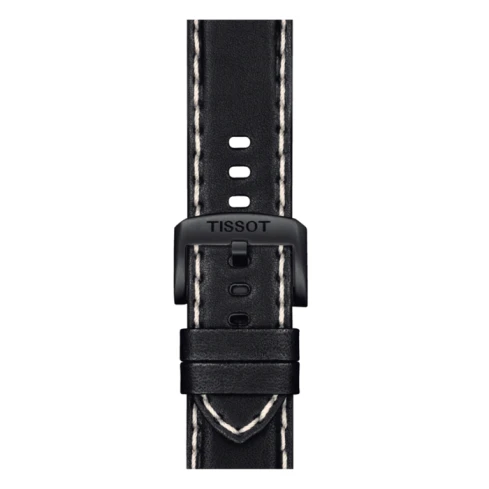 Мъжки ръчен часовник с кварцов механизъм - корпус от Стомана - Естествена кожа - цвят Черен Черен