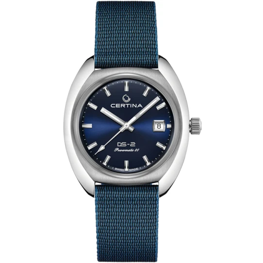 Мъжки ръчен часовник с автоматичен механизъм - корпус от Стомана - Синтетична кожа - цвят Син Син