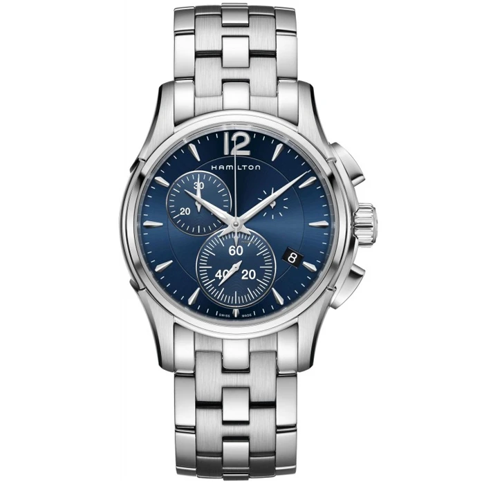 Мъжки ръчен часовник с кварцов механизъм - корпус от Стомана - Стоманена верижка - цвят Син Сив