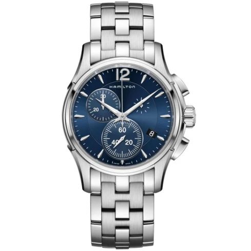 Мъжки ръчен часовник с кварцов механизъм - корпус от Стомана - Стоманена верижка - цвят Син Сив