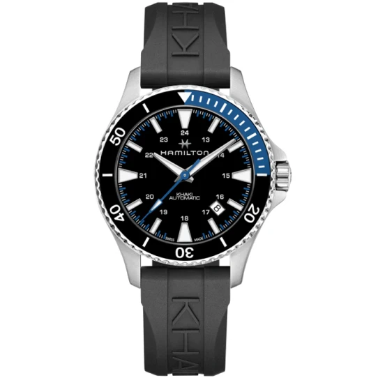 Мъжки ръчен часовник с автоматичен механизъм - корпус от Стомана - Каучук - цвят Черен Черен