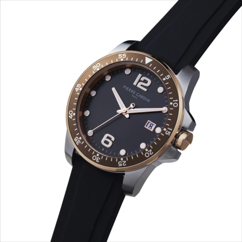 Pierre Cardin CNI.0036 Nation - Мъжки ръчен часовник с кварцов механизъм - корпус от Стомана - Стоманена верижка - цвят Черен