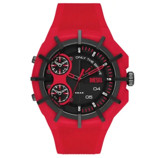 Мъжки ръчен часовник с кварцов механизъм - корпус от Полимер - Силиконова каишка - цвят Черен