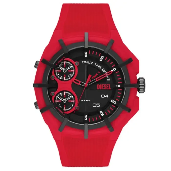 Мъжки ръчен часовник с кварцов механизъм - корпус от Полимер - Силиконова каишка - цвят Черен