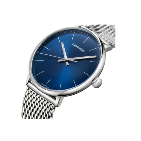 Мъжки ръчен часовник с кварцов механизъм - корпус от Стомана - Меш - цвят Син Сив