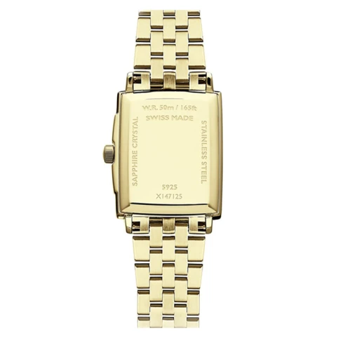 Дамски ръчен часовник с кварцов механизъм - корпус от Стомана - Стоманена верижка - цвят Седеф Злато