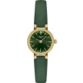 Дамски ръчен часовник с кварцов механизъм - корпус от Стомана - Естествена кожа - цвят Зелен Злато