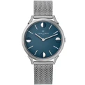 Дамски ръчен часовник с кварцов механизъм - корпус от Стомана - Меш - цвят Син Сив