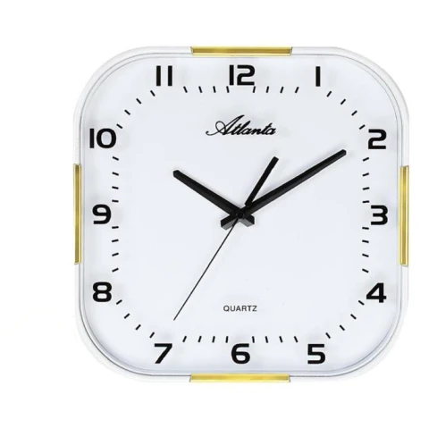 Унисекс стенен часовник с кварцов механизъм - цвят Бял