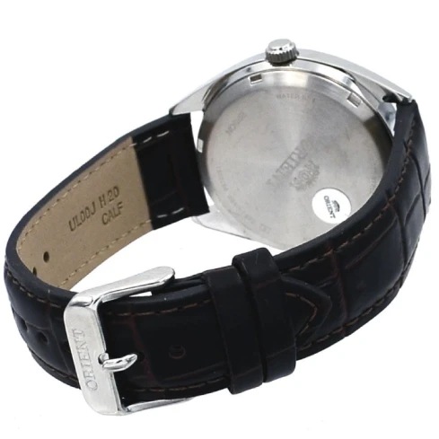 Мъжки ръчен часовник с автоматичен механизъм - корпус от Стомана - Естествена кожа - цвят Бял Кафяв