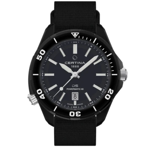 Мъжки ръчен часовник с автоматичен механизъм - корпус от Стомана и алуминий - Стоманена верижка - цвят Черен Черен