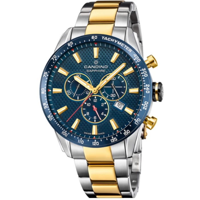 Мъжки ръчен часовник с кварцов механизъм - корпус от Стомана - Стоманена верижка - цвят Син