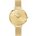 Дамски ръчен часовник с кварцов механизъм - корпус от Стомана - Меш - цвят Шампанско Злато