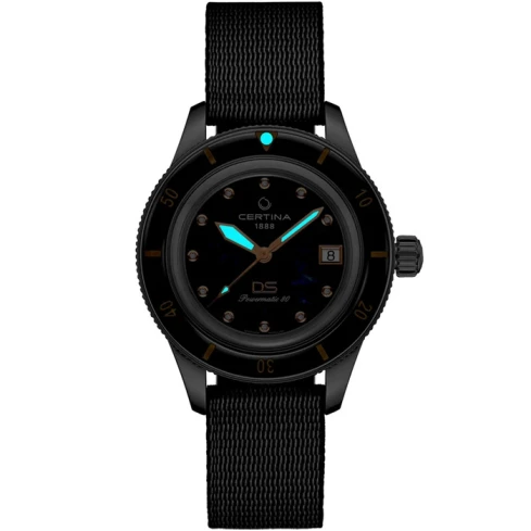 Мъжки ръчен часовник с автоматичен механизъм - корпус от Стомана - Синтетична кожа - цвят Седеф Черен