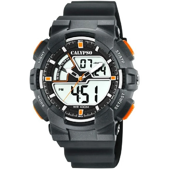 Унисекс ръчен часовник с кварцов механизъм - корпус от Полимер - Полимер - цвят Сив Черен