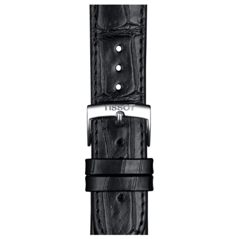 Мъжки ръчен часовник с кварцов механизъм - корпус от Стомана - Естествена кожа - цвят Сребрист Черен