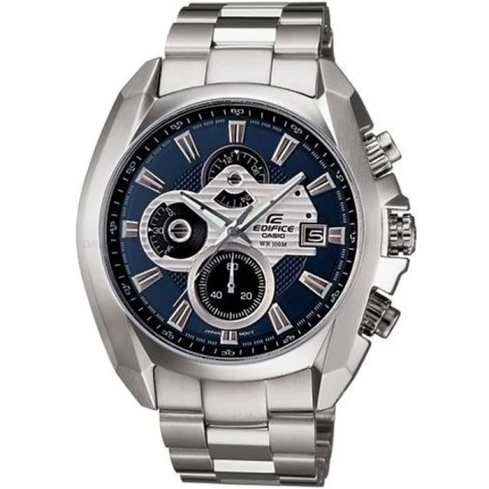 Casio EF-548D-2AVDF Edifice - Мъжки ръчен часовник с кварцов механизъм - корпус от Стомана - Стоманена верижка - цвят Син Сив