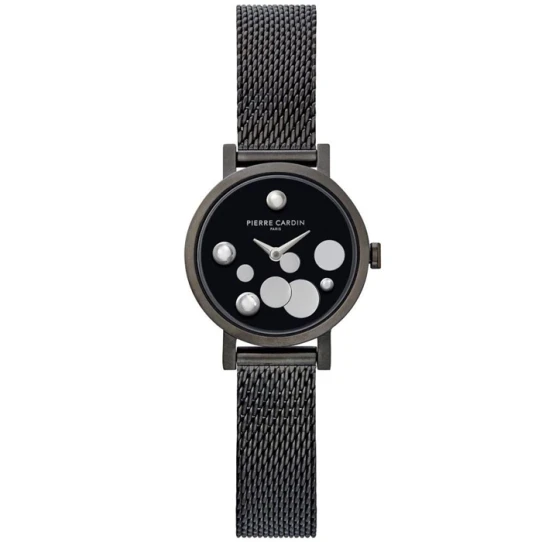 Дамски ръчен часовник с кварцов механизъм - корпус от Стомана - Меш - цвят Черен Черен