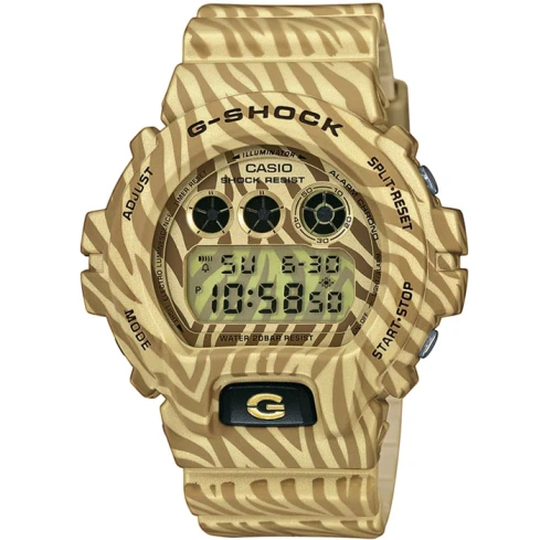 Casio DW-6900ZB-9ER G-Shock - Мъжки ръчен часовник с кварцов механизъм - корпус от Полимер - Полимер - цвят Жълт Кафяв