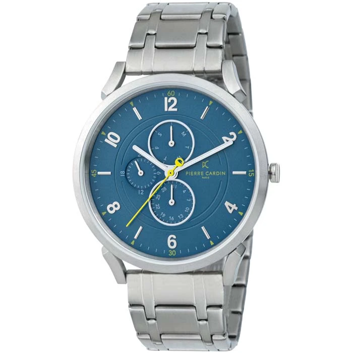 Мъжки ръчен часовник с кварцов механизъм - корпус от Стомана - Стоманена верижка - цвят Син Сив