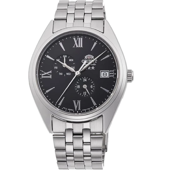 Orient RA-AK0504B Automatic Defender - Мъжки ръчен часовник с автоматичен механизъм - корпус от Стомана - Стоманена верижка - цвят Черен