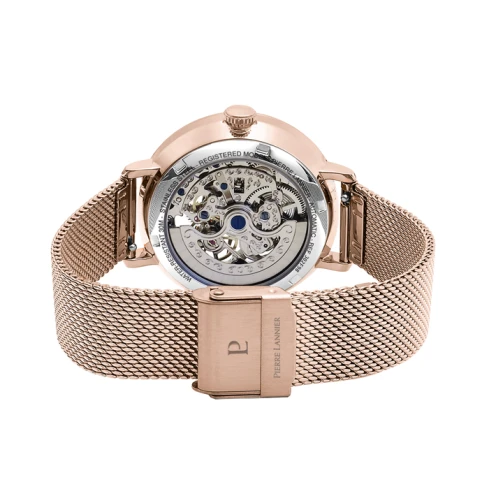 Дамски ръчен часовник с автоматичен механизъм - корпус от Стомана - Меш - цвят Червен Розово Злато