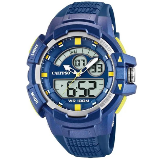 Унисекс ръчен часовник с кварцов механизъм - корпус от Полимер - Полимер - цвят Сив Син