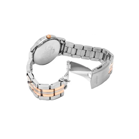 Дамски ръчен часовник с кварцов механизъм - корпус от Стомана - Стоманена верижка - цвят Бял Сив