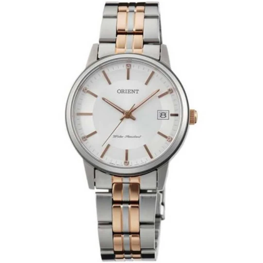 Дамски ръчен часовник с кварцов механизъм - корпус от Стомана - Стоманена верижка - цвят Бял Сив