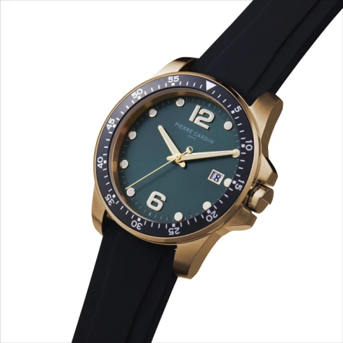 Pierre Cardin CNI.0037 Nation - Мъжки ръчен часовник с кварцов механизъм - корпус от Стомана - Стоманена верижка - цвят Зелен