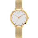 Дамски ръчен часовник с кварцов механизъм - корпус от Стомана - Меш - цвят Бял Злато