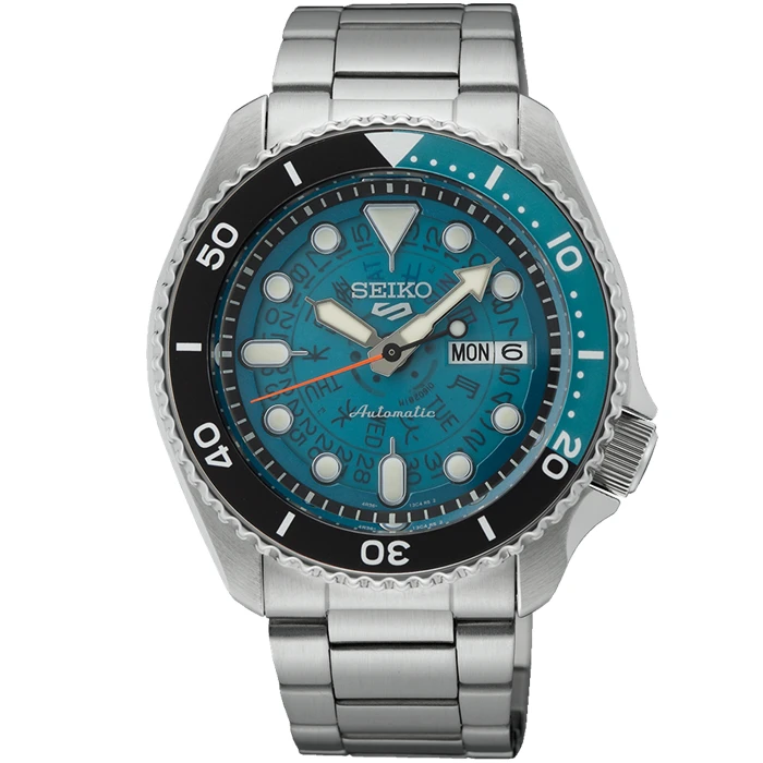 Мъжки ръчен часовник с автоматичен механизъм - корпус от Стомана - Стоманена верижка - цвят Син Сив