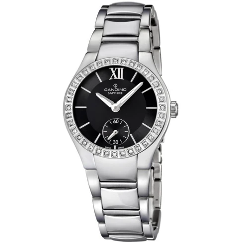 Дамски ръчен часовник с кварцов механизъм - корпус от Стомана - Стоманена верижка - цвят Черен Сив