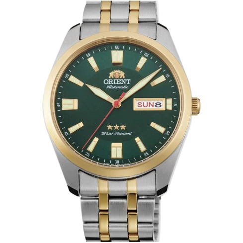 Orient RA-AB0026E Classic Automatic 3 Star - Мъжки ръчен часовник с автоматичен механизъм - корпус от Стомана - Стоманена верижка - цвят Зелен Сив