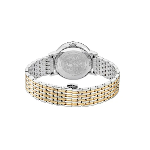 Дамски ръчен часовник с кварцов механизъм - корпус от Стомана - Стоманена верижка - цвят Бял Сив