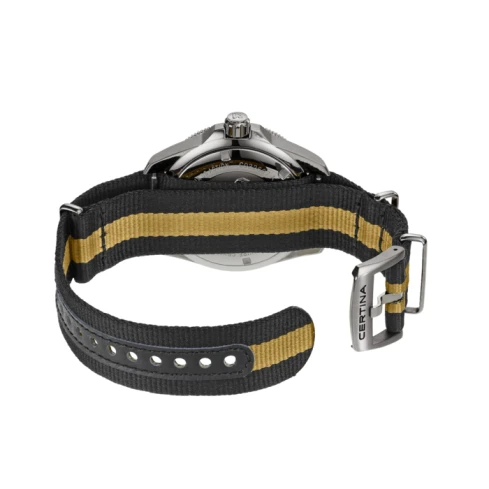 Мъжки ръчен часовник с автоматичен механизъм - корпус от Титан - Нато каишка - цвят Черен Кафяв