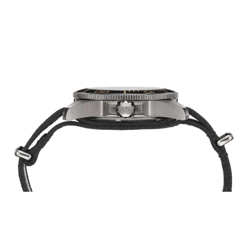 Мъжки ръчен часовник с автоматичен механизъм - корпус от Титан - Нато каишка - цвят Черен Кафяв