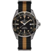 Мъжки ръчен часовник с автоматичен механизъм - корпус от Титан - Нато каишка - цвят Черен Кафяв