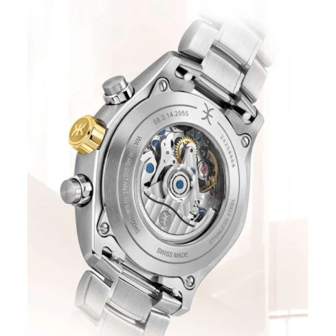 Ebel 1216619 1911 - Мъжки ръчен часовник с автоматичен механизъм - корпус от Стомана - Стоманена верижка - цвят Черен Злато