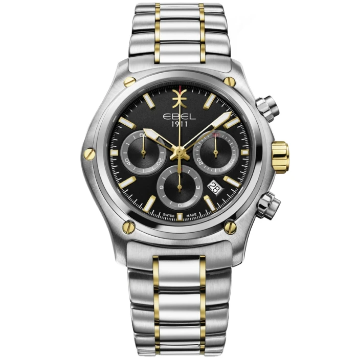 Мъжки ръчен часовник с автоматичен механизъм - корпус от Стомана - Стоманена верижка - цвят Черен Злато