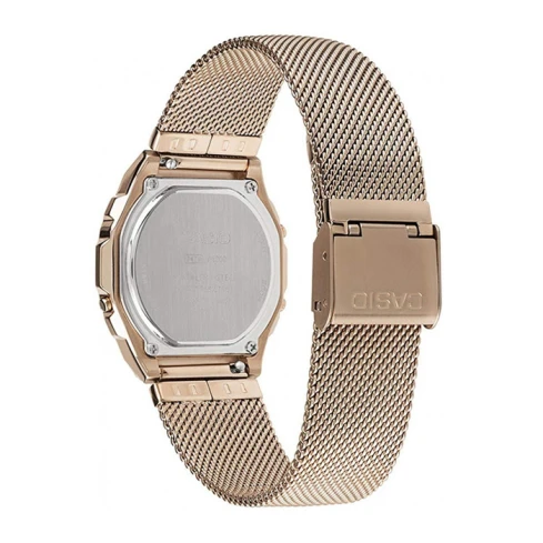 Дамски ръчен часовник с кварцов механизъм - корпус от Полимер - Меш - цвят Сив Розово Злато